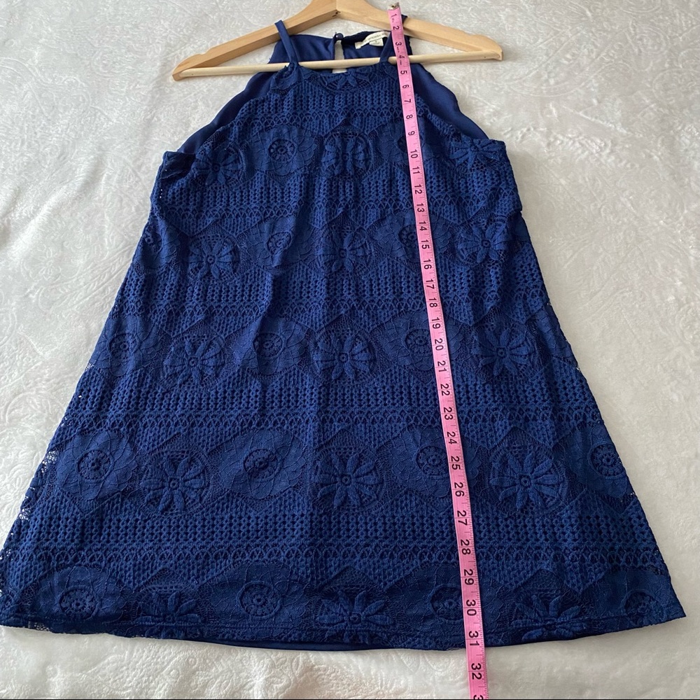 Francesca’s Blue Scalloped Lacs Mini Dress - Picture 5 of 11
